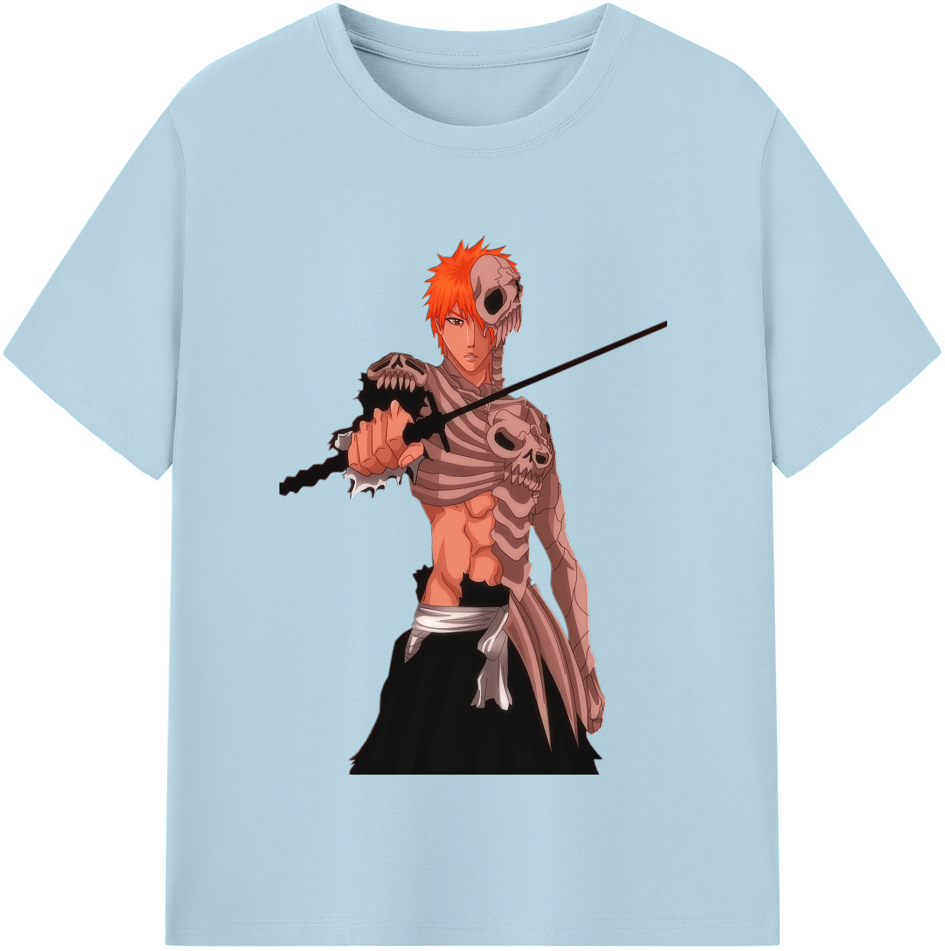 （画像用） ブリーチ 黒崎一護（くろさき いちご）BLEACH Kurosaki Ichigo 綿100％半袖Tシャツ（フロントプリント）